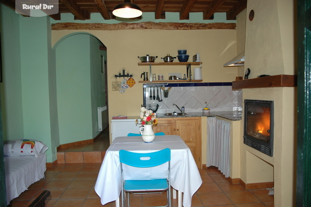 Salon-cocina de la casa rural Huerta del Solar