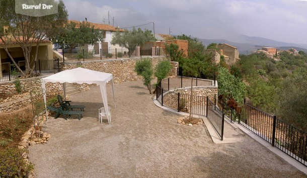 terraza de la casa rural Mas del collet